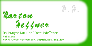 marton heffner business card